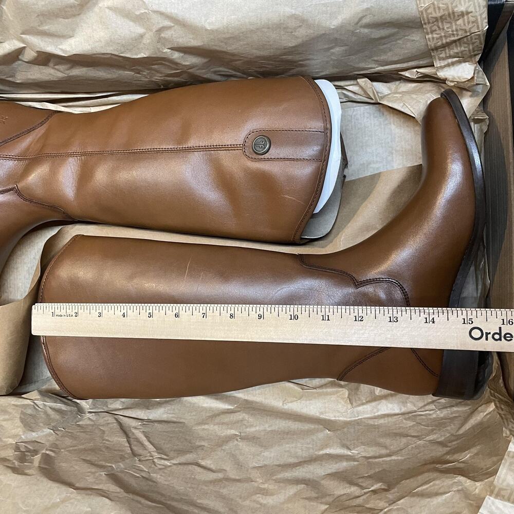 Frye Boots Womens Size 6 Cognac Marissa Medallion Tall Riding Leather Knee High - Picture 3 of 6